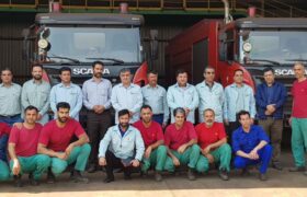 دیدار معاون منابع انسانی و امور اجتماعی با کارکنان آتش‌نشان فولاد خوزستان