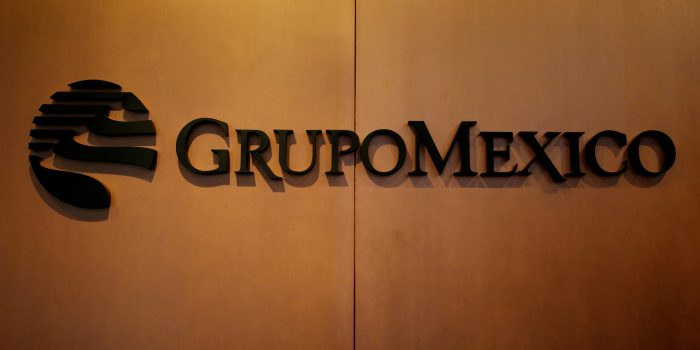 FILE PHOTO: The logo of mining and infrastructure firm Grupo Mexico is pictured at its headquarters in Mexico City, Mexico, August 8, 2017. REUTERS/Ginnette Riquelme/