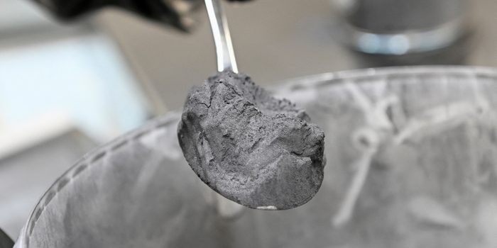 FILE PHOTO: Graphite powder, used for battery paste, is pictured in a Volkswagen pilot line for battery cell production in Salzgitter, Germany, May 18, 2022. REUTERS/Fabian Bimmer/File Photo